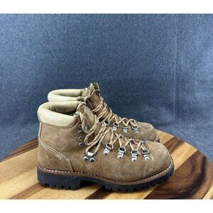 Vintage Mont Blanc Sears Brown Suede Leather Hiking Mountaineering Boots 4.5B